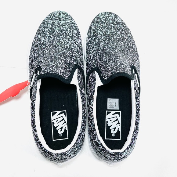 Vans Classic Slip On Sneakers Women’s Black/Purple Glitter Party Size 7 - Picture 7 of 12